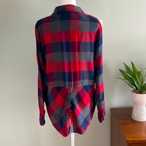 Lucky Brand Plaid Flannel with Button Details EUC Size S - Picture 4 of 6